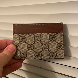 Gucci print GG Supreme card case